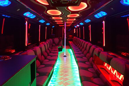 party bus limo large lounge